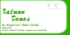 kalman domos business card